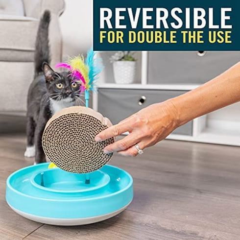 OurPets Wobble Scratch Track Cat Scratcher Cardboard Replacement Scratching Pads - 3 Pack. Round Cat Scratcher Refill